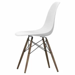 Chaise DSW plastic - piètement érable - Charles & Ray Eames | Blanc