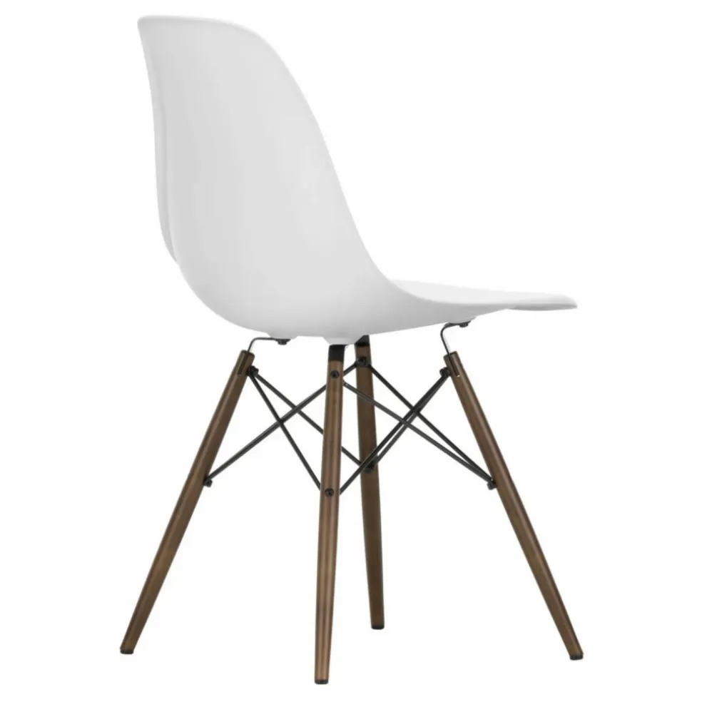 Chaise DSW plastic - piètement érable - Charles & Ray Eames | Blanc