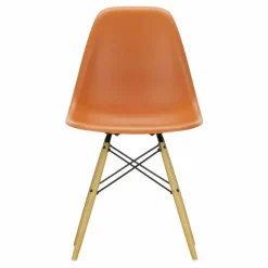 Chaise DSW plastic - piètement érable - Charles & Ray Eames | Orange Rouille