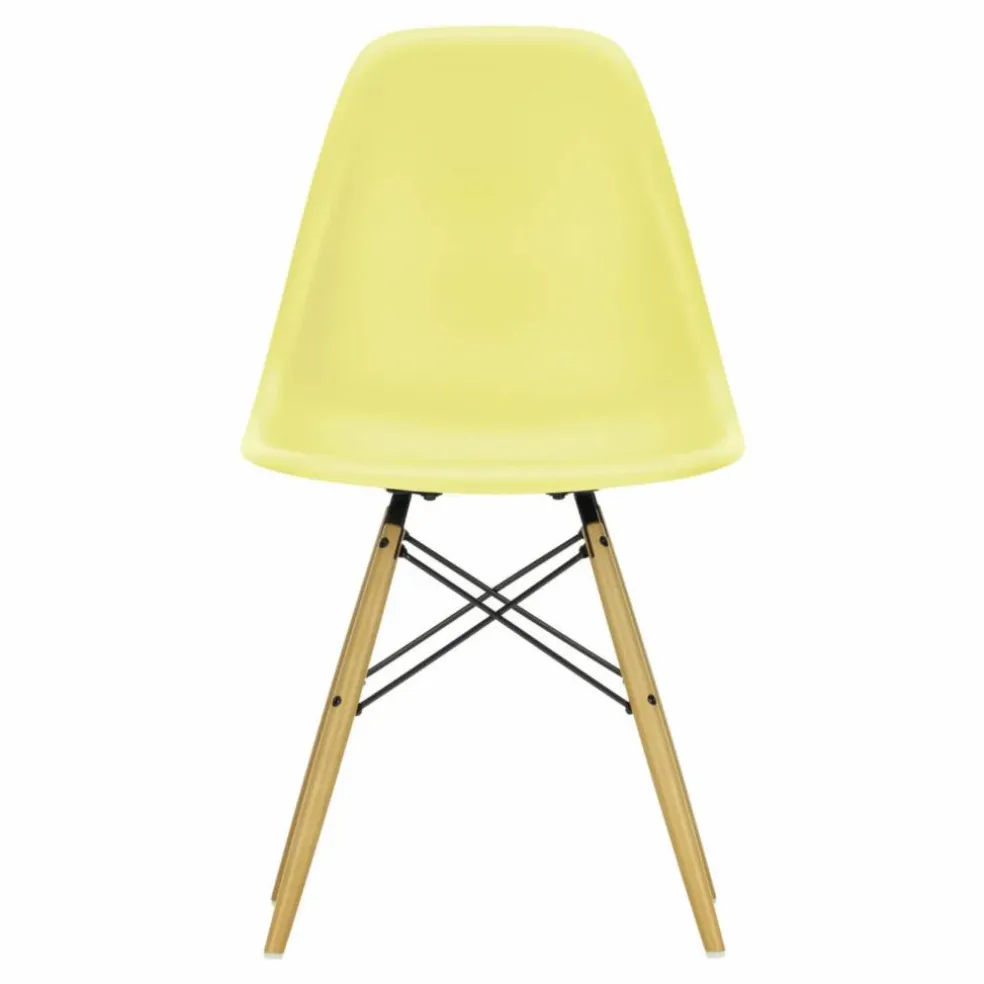 Chaise DSW plastic - piètement érable - Charles & Ray Eames | Jaune citron
