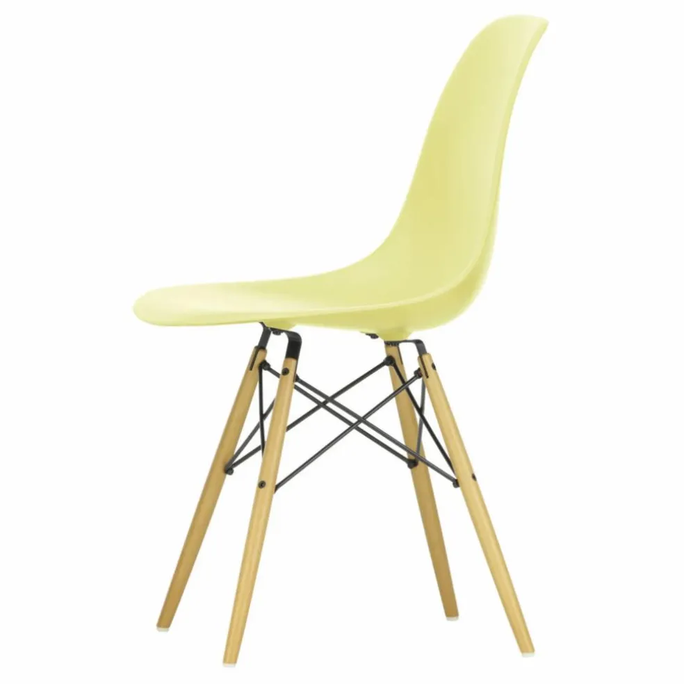Chaise DSW plastic - piètement érable - Charles & Ray Eames | Jaune citron
