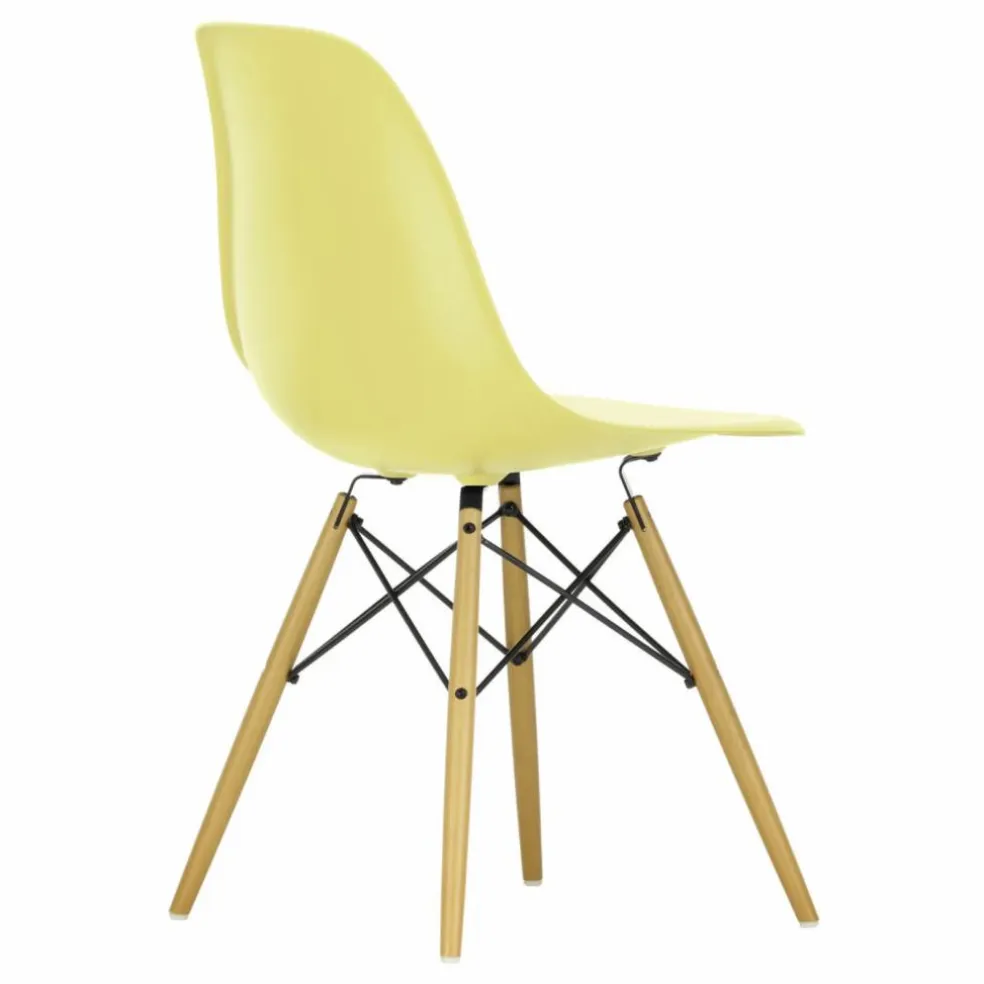 Chaise DSW plastic - piètement érable - Charles & Ray Eames | Jaune citron