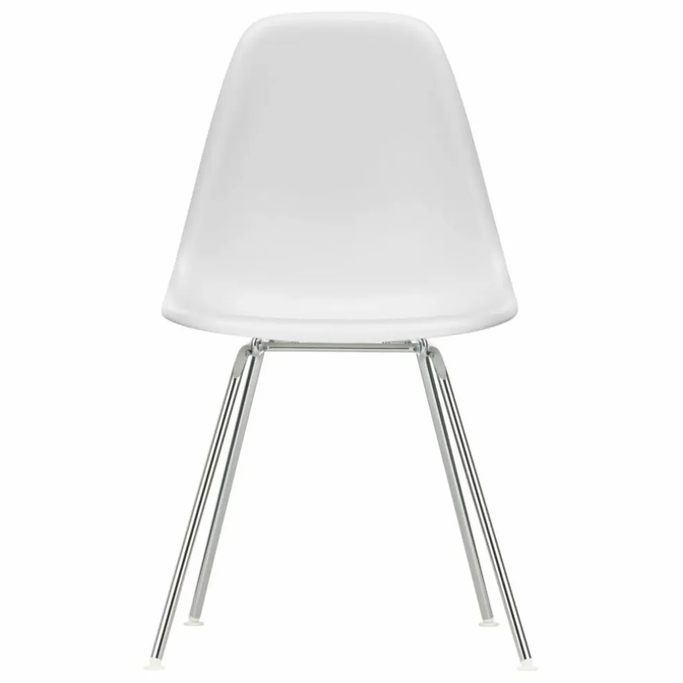 Chaise DSX Plastic - piètement Chromé - Charles & Ray Eames | Blanc