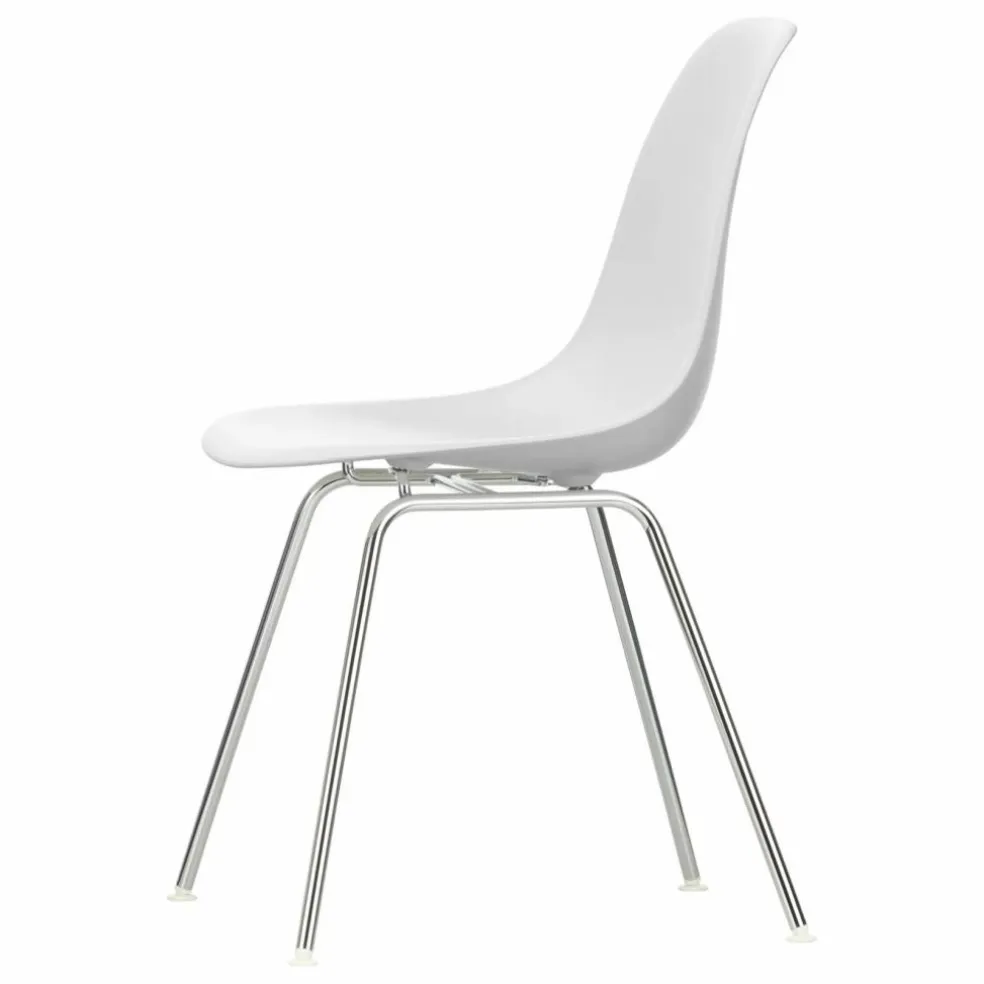 Chaise DSX Plastic - piètement Chromé - Charles & Ray Eames | Blanc