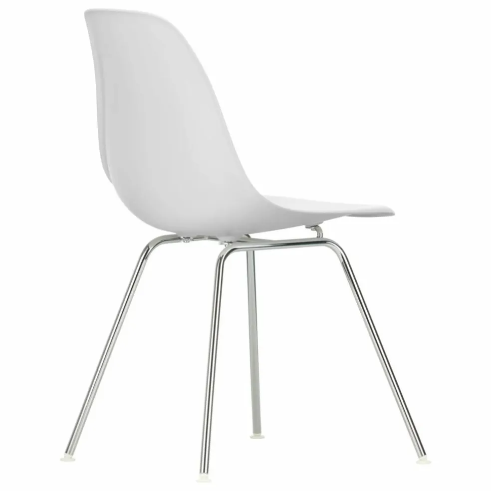 Chaise DSX Plastic - piètement Chromé - Charles & Ray Eames | Blanc