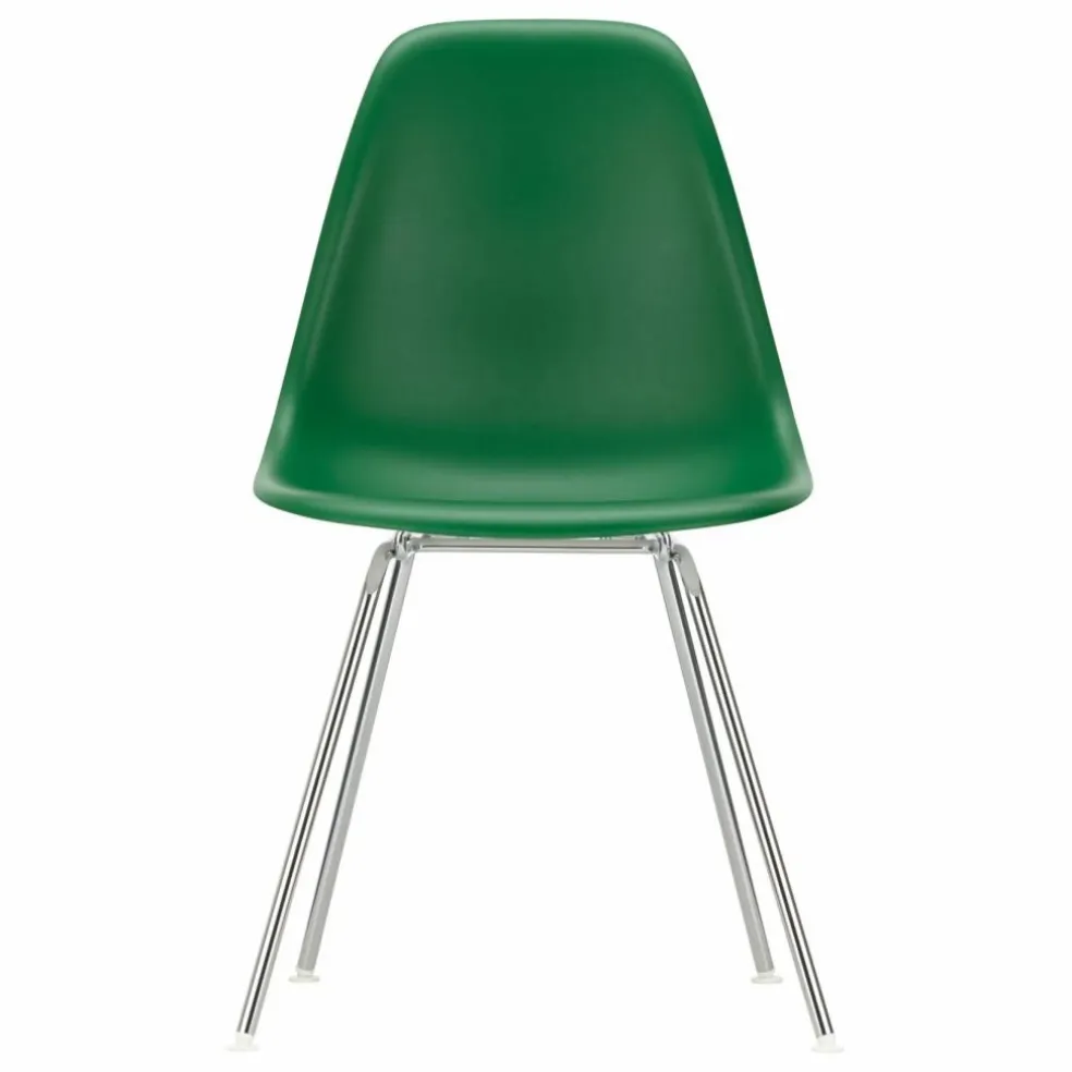 Chaise DSX Plastic - piètement Chromé - Charles & Ray Eames | Vert émeraude