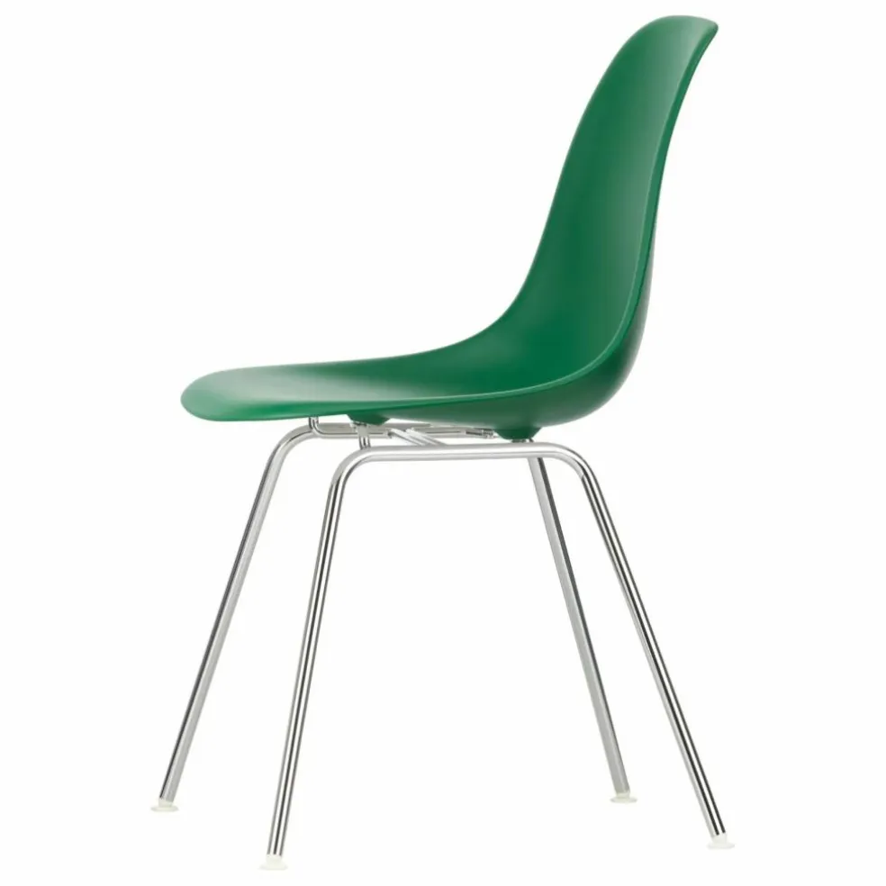 Chaise DSX Plastic - piètement Chromé - Charles & Ray Eames | Vert émeraude