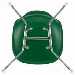 Chaise DSX Plastic - piètement Chromé - Charles & Ray Eames | Vert émeraude