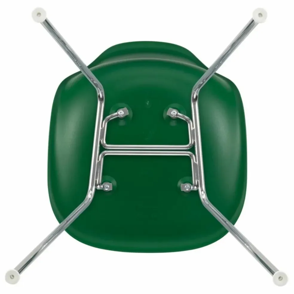 Chaise DSX Plastic - piètement Chromé - Charles & Ray Eames | Vert émeraude
