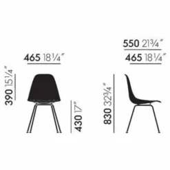 Chaise DSX Plastic - piètement Chromé - Charles & Ray Eames | Vert émeraude