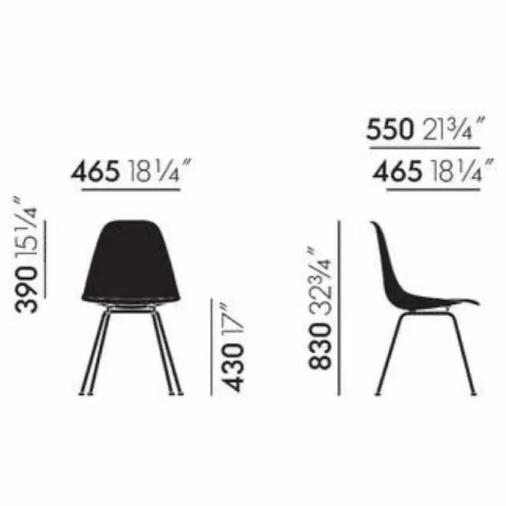 Chaise DSX Plastic - piètement Chromé - Charles & Ray Eames | Vert émeraude