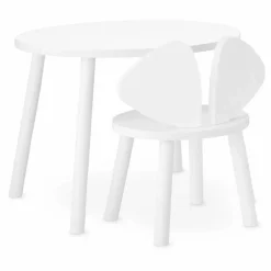 Chaise en chêne Souris | Blanc