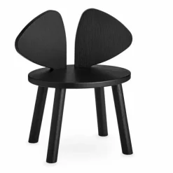 Chaise en chêne Souris | Noir