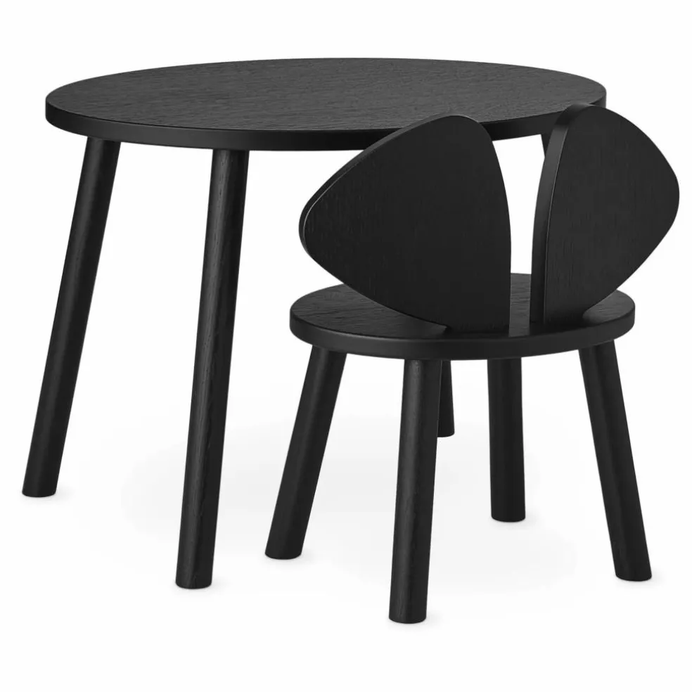 Chaise en chêne Souris | Noir
