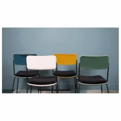 Chaise en velours Double-Jeu | Rose poudré