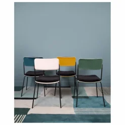 Chaise en velours Double-Jeu | Rose poudré