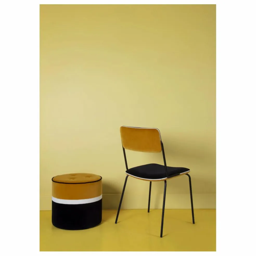 Chaise en velours Double-Jeu | Ocre