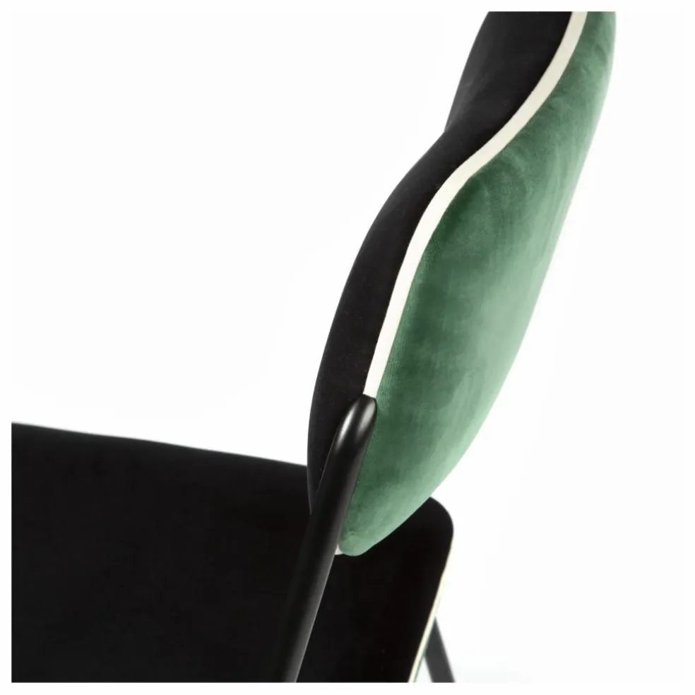 Chaise en velours Double-Jeu | Vert