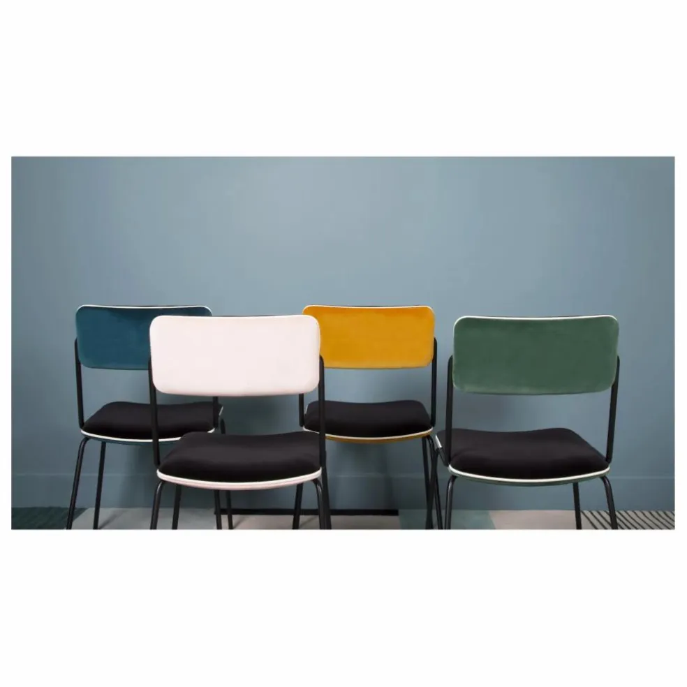 Chaise en velours Double-Jeu | Vert