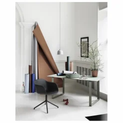 Chaise Fiber avec accoudoirs en plastique recyclé | Noir