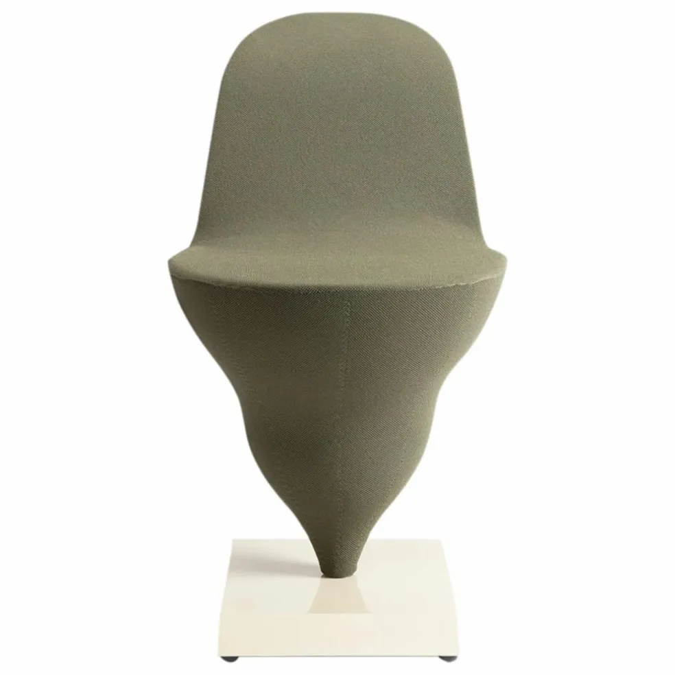 Chaise Gelato piètement crème - Jean-Baptiste Fastrez | Vert kaki