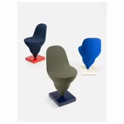 Chaise Gelato piètement crème - Jean-Baptiste Fastrez | Bleu électrique