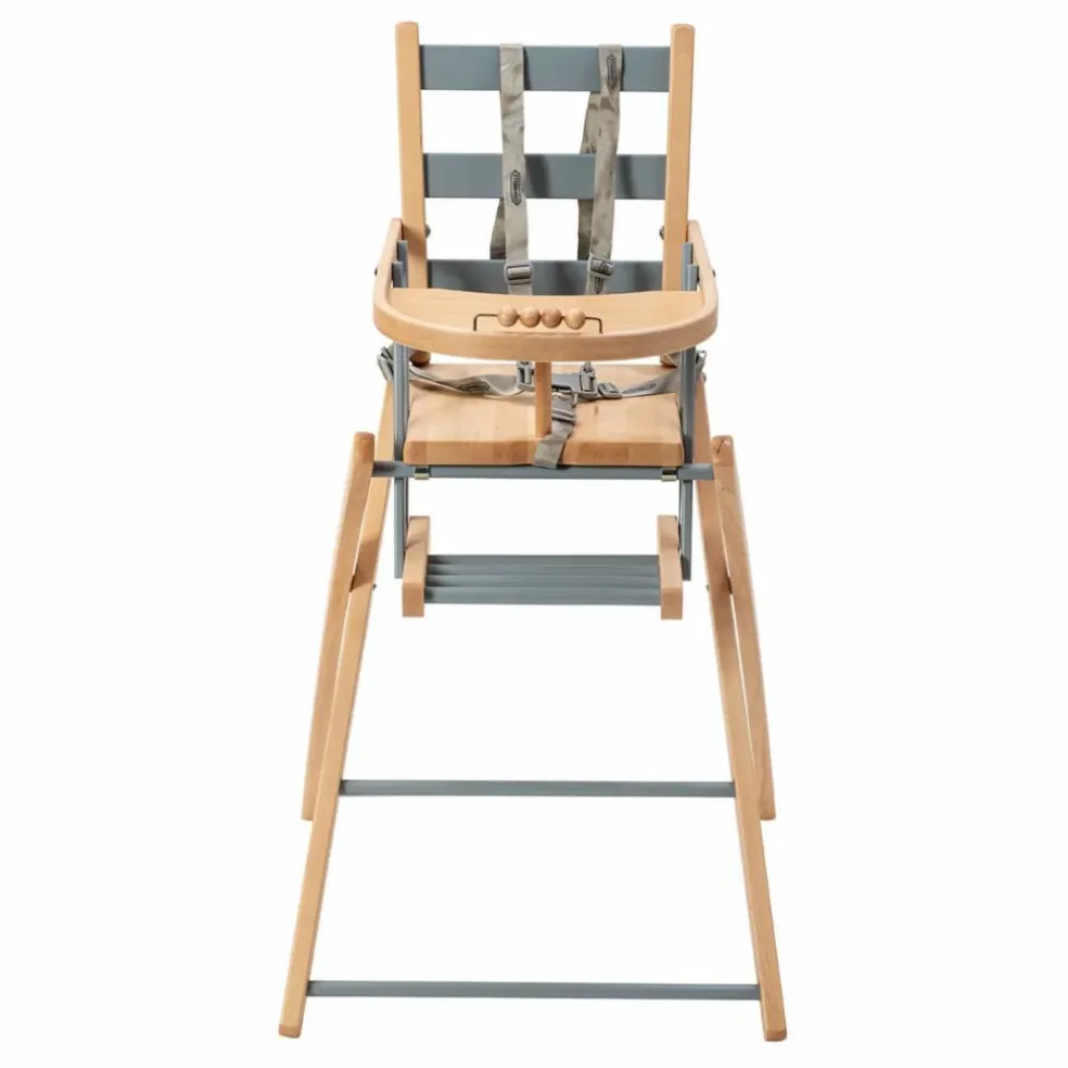 Chaise haute extra-pliante Sarah | Bleu gris