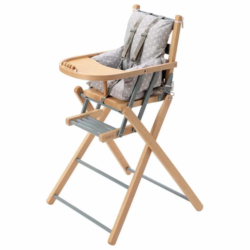 Chaise haute extra-pliante Sarah | Bleu gris
