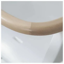 Chaise haute OVO LUXE ONE harnais en simili cuir beige | Blanc