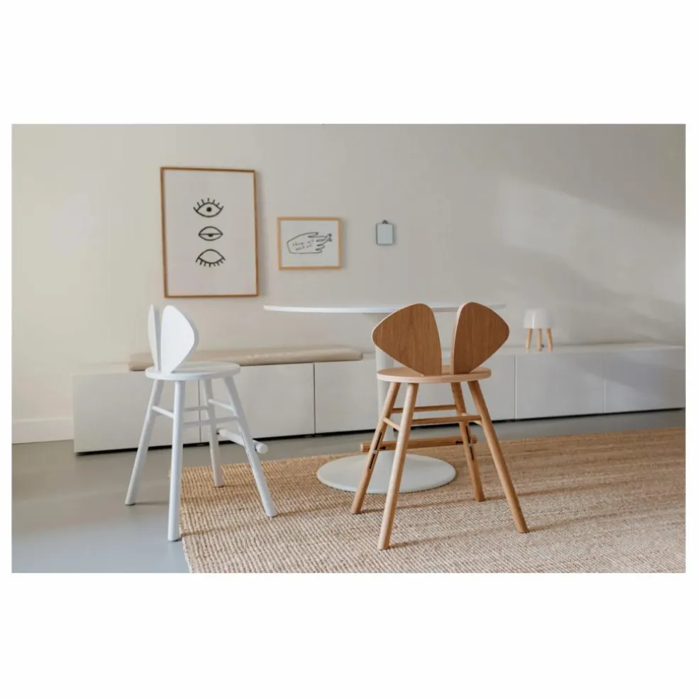 Chaise junior en chêne Souris | Blanc