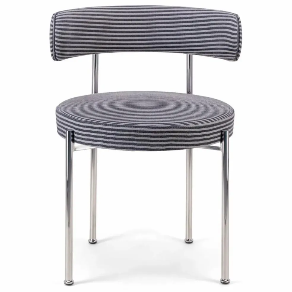 Chaise Libera en tissu rayé | Bleu nuit