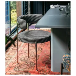 Chaise Libera en tissu rayé | Bleu nuit