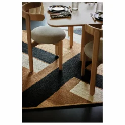 Chaise Lilas en bois, assise en lin | Crème