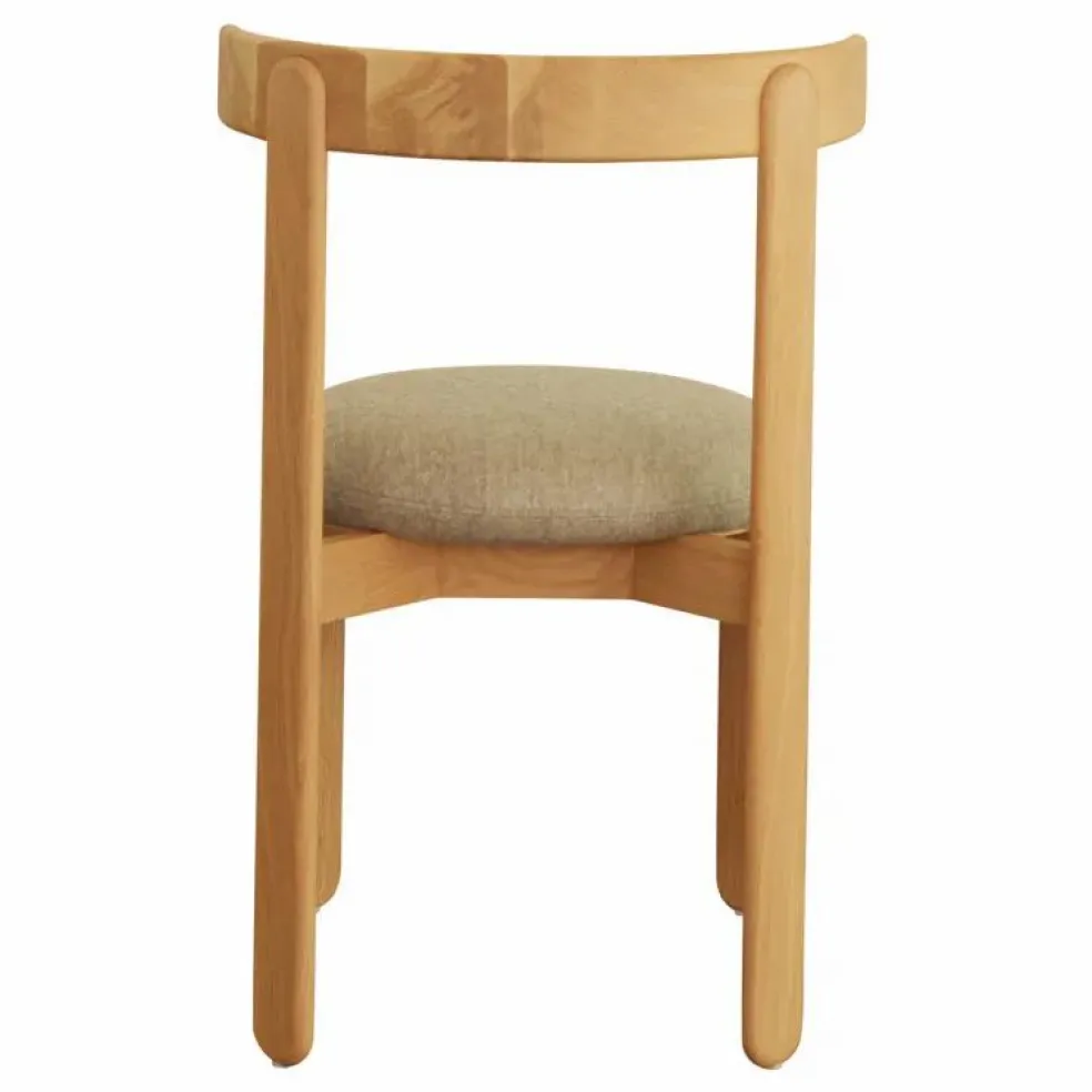 Chaise Lilas en bois, assise en lin | Crème