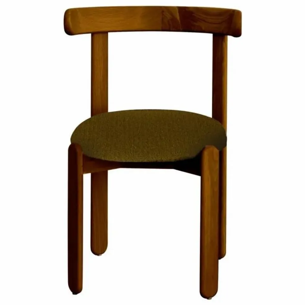 Chaise Lilas en bois finition Teck, assise en bouclette | Ambre