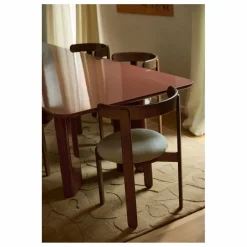 Chaise Lilas en bois finition Teck, assise en lin | Naturel