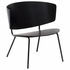 Chaise Lounge Herman en bois et métal | Noir