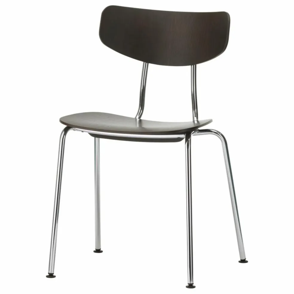 Chaise Moca - Piétement chromé - Jasper Morrison | Chêne Foncé