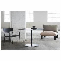 Chaise outdoor August avec accoudoirs | Noir
