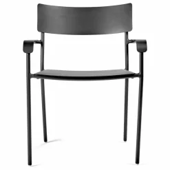 Chaise outdoor August avec accoudoirs | Noir