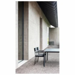 Chaise outdoor August avec accoudoirs | Noir