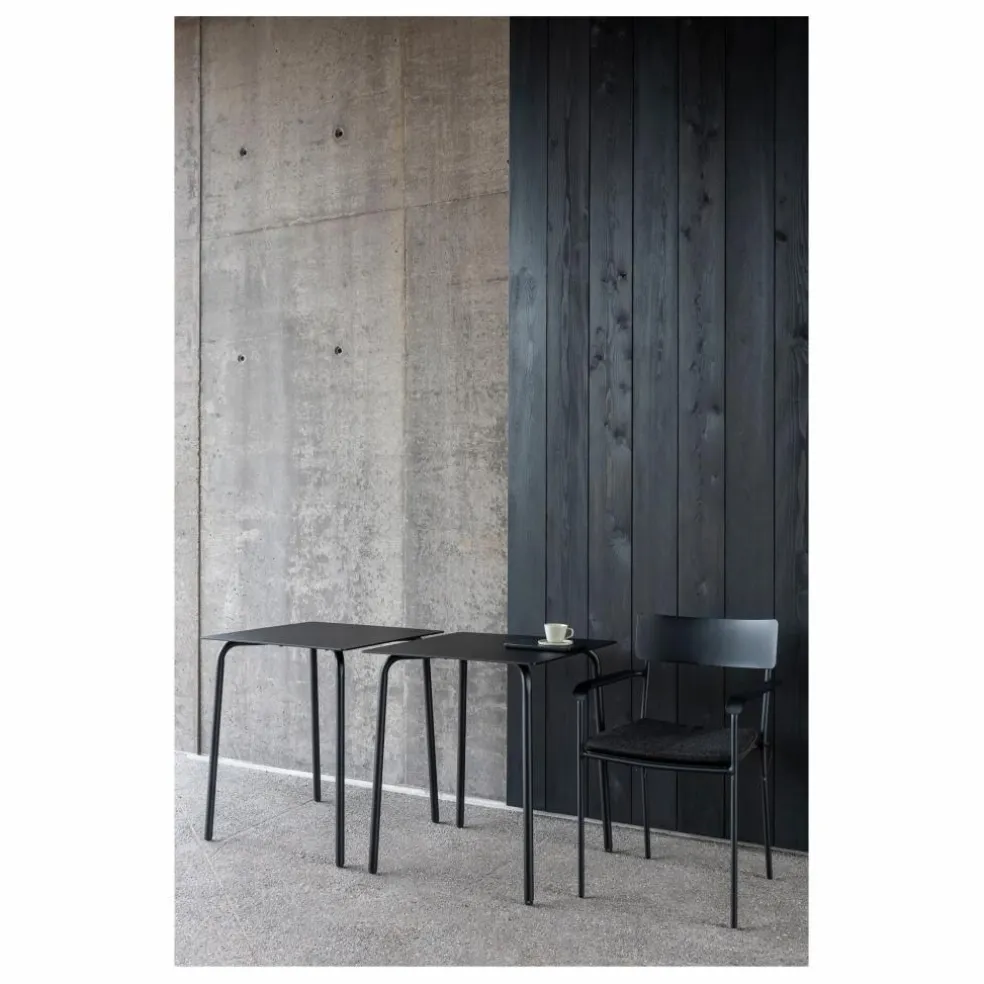 Chaise outdoor August avec accoudoirs | Noir