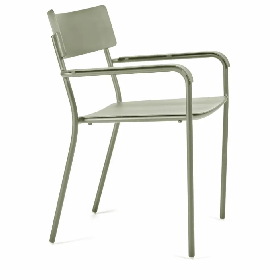 Chaise outdoor August avec accoudoirs | Eucalyptus