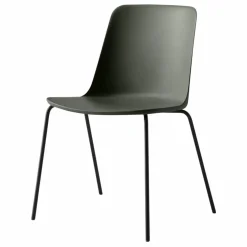 Chaise Rely HW65, piétement noir | Vert