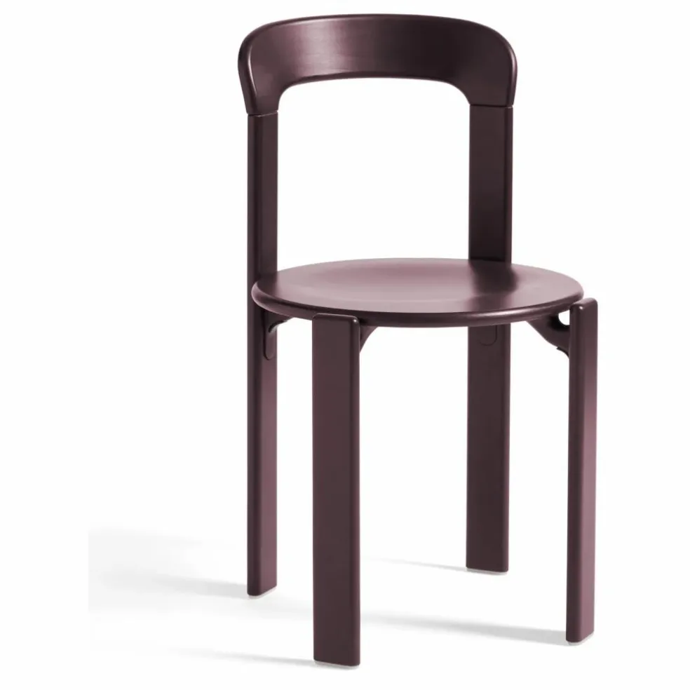 Chaise Rey en bois laqué - Bruno Rey | Aubergine