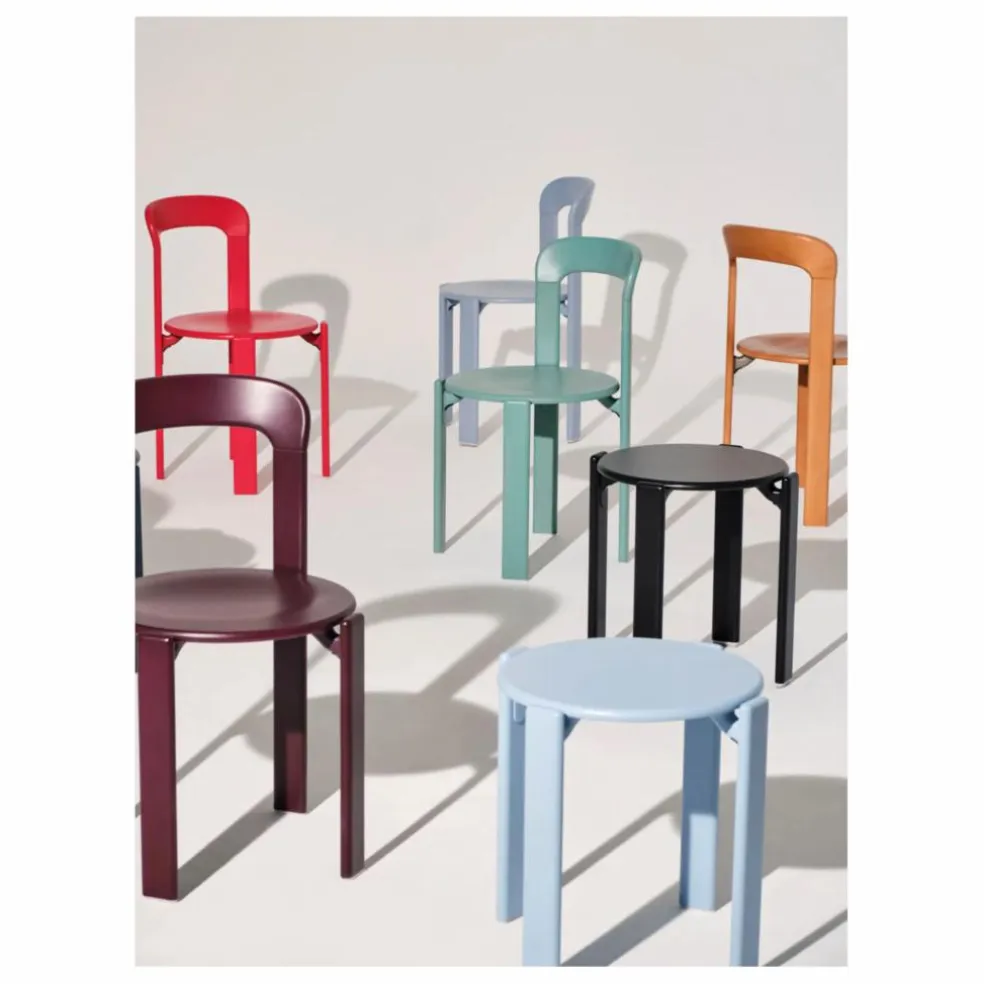 Chaise Rey en bois laqué - Bruno Rey | Aubergine