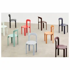 Chaise Rey en bois laqué - Bruno Rey | Aubergine