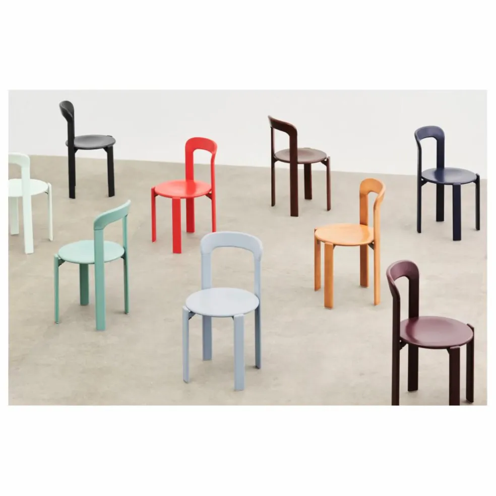 Chaise Rey en bois laqué - Bruno Rey | Aubergine