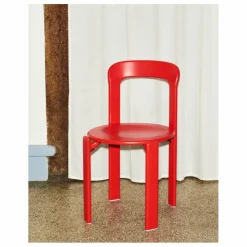 Chaise Rey en bois laqué - Bruno Rey | Rouge