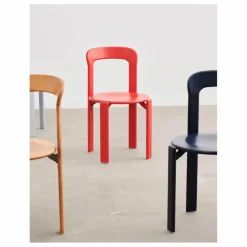Chaise Rey en bois laqué - Bruno Rey | Rouge